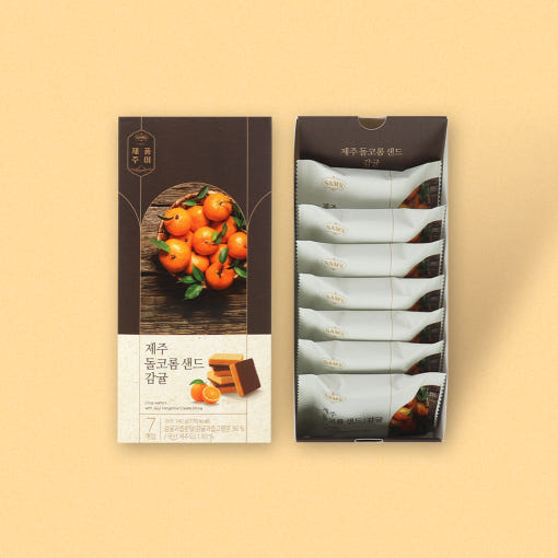 SAM'S Dolkorom 濟州夾心威化餅 柑橘味 Jeju Crisp Wafers Tangerine 7包入 140g