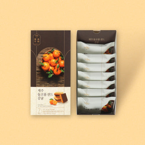 SAM'S Dolkorom 濟州夾心威化餅 柑橘味 Jeju Crisp Wafers Tangerine 7包入 140g