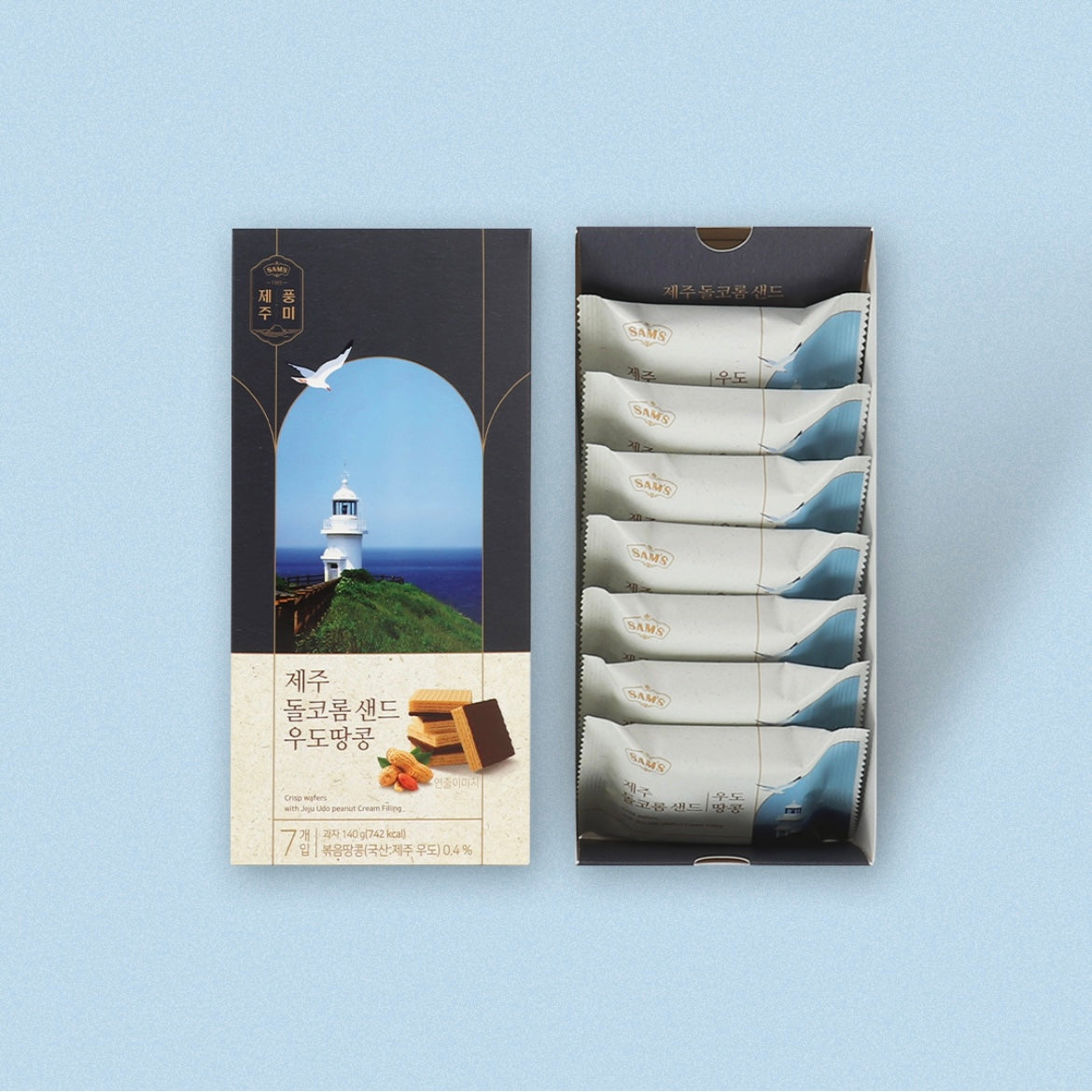 SAM'S Dolkorom 濟州夾心威化餅 花生味 Jeju Crisp Wafers Peanut 7包入 140g